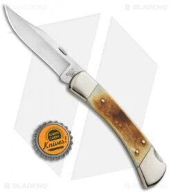 Buck Knives Buck 110 Lockback Folding Knife White Bone (3.75" Satin) -Buck Knives Buck 110 NS White Bone Clip BU110BNSSM4 BHQ 85121 jr bottlecap