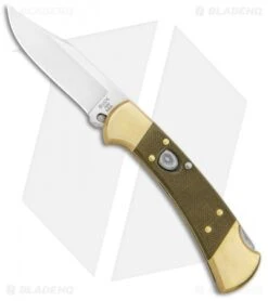 Buck Knives Buck 112 Exclusive Automatic Knife Green Micarta/Brass (3" Satin)
