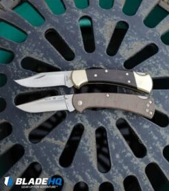 Buck Knives Buck 112 Slim Pro Lockback Knife Brown Micarta (3" Satin) -Buck Knives Buck 112 Ranger Lockback Knife Satin 0112BRS BHQ 23586 kp sewer web 1