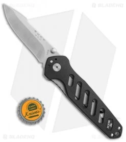 Buck Knives Buck 183 Alpha Crosslock Knife Black W/ Saw & Gut Hook Blade (3" Satin) 0183BKS1 -Buck Knives Buck 183 Alpha Crosslock black saw gut hook satin 0183BKS1 BHQ 66587 er size