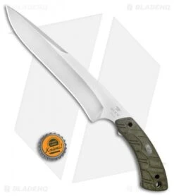 Buck Knives Buck 535 Open Season Moose Skinner Fixed Blade OD Green Micarta (8" Satin) -Buck Knives Buck 535 Open Season Moose Skinner OD Green Micarta Satin 0535ODS BHQ 79545 jr bottlecap