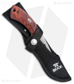 Buck Knives Buck 536 Open Season Guthook Fixed Blade Knife Red Wood (4.5" Satin) 0536RWG -Buck Knives Buck 536 Open Season Guthook Red Wood Satin 0536RWG BHQ 79548 jr sheath