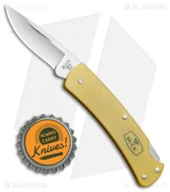 Buck Knives Buck Alumni Lockback Knife Gold Al (1.8" Stonewash) 0524GDS -Buck Knives Buck Alumni LB Gold Al 0524GDS BHQ 79542 jr bottlecap