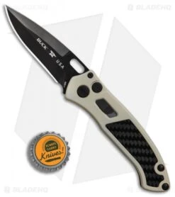 Buck Knives Buck Impact L.E. Legacy Automatic Knife Tan/Carbon Fiber (3.1" Black) 0898TNSLE -Buck Knives Buck Impact LE Legacy Tan CF Black BHQ 79564 er bottlecap