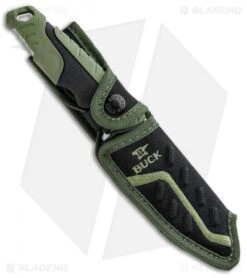 Buck Knives Buck Pursuit Large Fixed Blade Knife Green GFN (4.5" Satin) 0656GRS -Buck Knives Buck Pursuit Large Green GFN Satin 0656GRS BHQ 92937 jr sheath