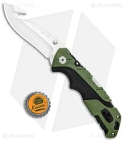 Buck Knives Buck Pursuit Large Guthook Lockback Knife Green GFN (3.5" Satin) 0660GRG -Buck Knives Buck Pursuit Large Guthook LB Green GFN Satin 0660GRG BHQ 92946 jr bottlecap