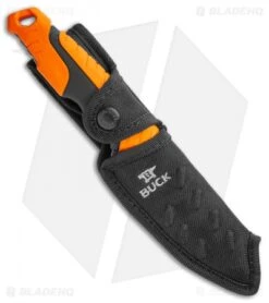 Buck Knives Buck Pursuit Pro Large Fixed Guthook Blade Knife Black/Orange(4.5" Satin) -Buck Knives Buck Pursuit Pro Large Guthook BHQ 115699 jr sheath