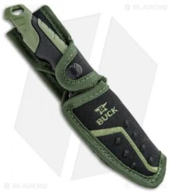 Buck Knives Buck Pursuit Small Fixed Blade Knife Green GFN (3.75" Satin) 0658GRS -Buck Knives Buck Pursuit Small Fixed Green GFN Satin 0658GRS BHQ 92943 jr sheath