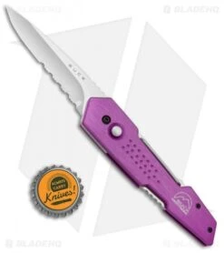Buck Knives Buck Revolution Plunge Lock Knife W/ Carabiner Purple (3" Satin Serr) B437 -Buck Knives Buck Revolution Plunge Carabiner Purple Satin Serr B437 PLX 0 BHQ 71291 jr bottlecap