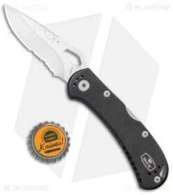 Buck Knives Buck SpitFire Lockback Knife Black (3.25" Satin Serr) 0722BKX1 -Buck Knives Buck SpitFire LB Black Satin Serr 0722BKX1 BHQ 92991 jr bottlecap