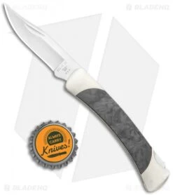 Buck Knives Buck The 55 Lockback Knife Marble CF/Nickel Silver (2.375" Satin S30V) -Buck Knives Buck The 55 LB Marble CF Nickel Silver Satin BHQ 120371 jr bottlecap