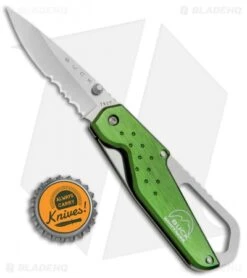 Buck Knives Buck Whittaker Approach Liner Lock Knife Green (2.625" Satin Serr) -Buck Knives Buck Whittaker Approach LL Green Serr B752 GRX BHQ 71308 jr bottlecap