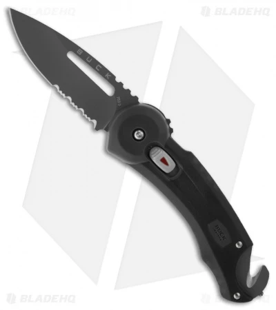Buck Knives Buck Redpoint Rescue Black Folding Knife (2.75" Gray Serr) 0753BKX 1 Buck Knives Buck Redpoint Rescue Black Folding Knife (2.75" Gray Serr) 0753BKX